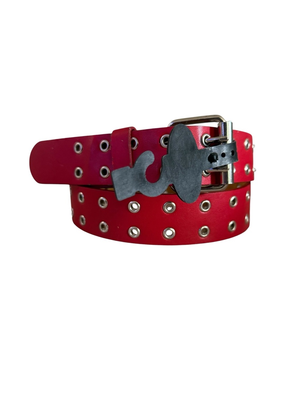 Vintage Red & Silver Double Grommet Belt Size 35 & 40 Punk Rock Y2K Skater